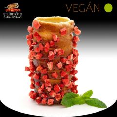 Igazi Epres ízesítésű - snack méretű Vegán kürtőskalács desszertélmény
